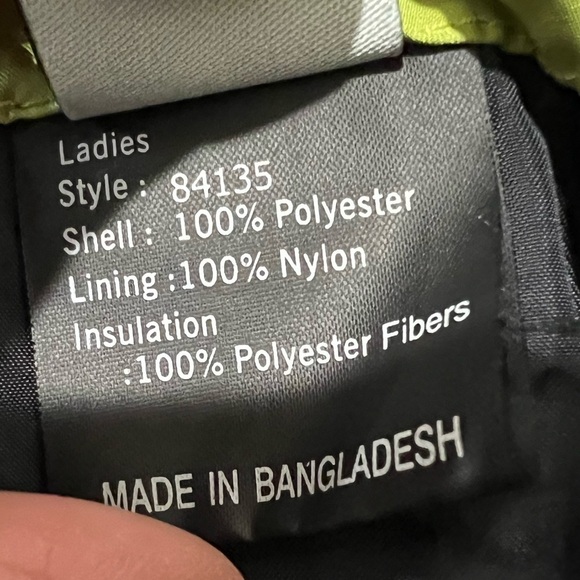 Obermeyer lime green white and black lightweight short insulated jacket size 4 - Picture 8 of 10